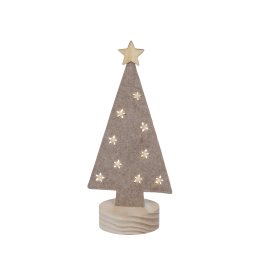 BROWN FELT TREE WITH MICROLED AB