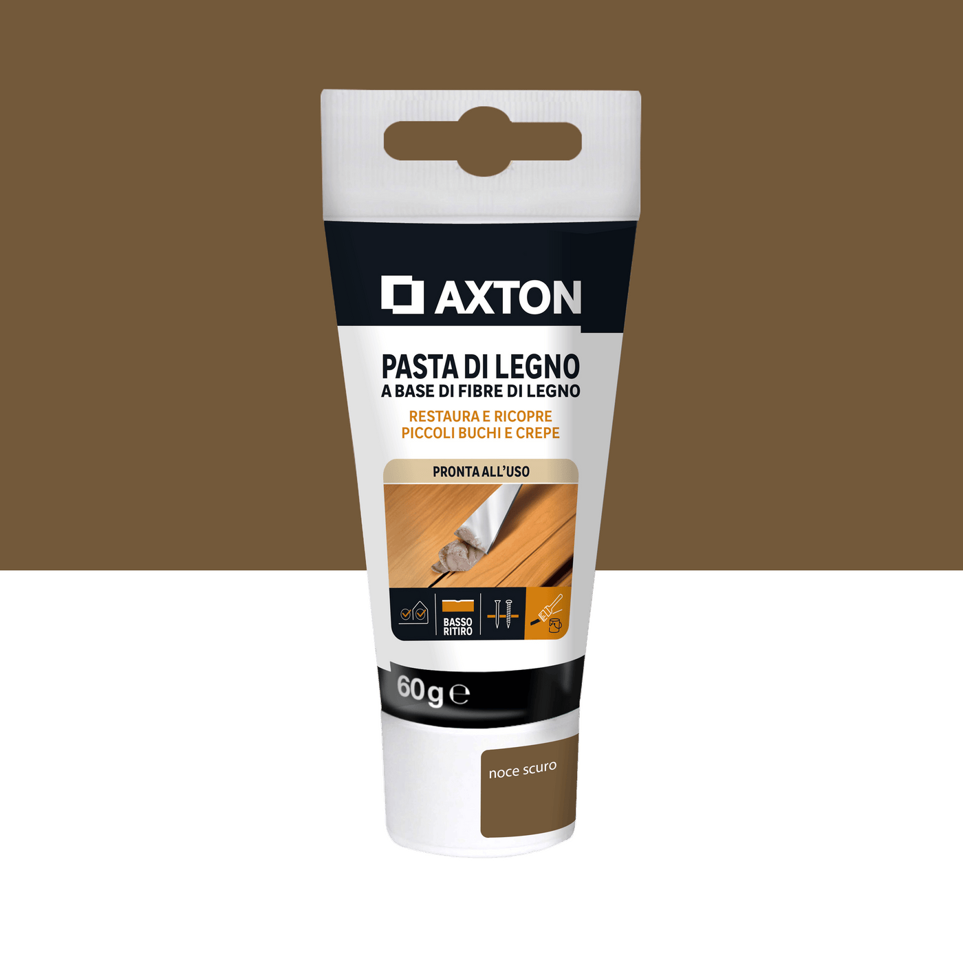 Axton wood filler paste, dark walnut, 60g