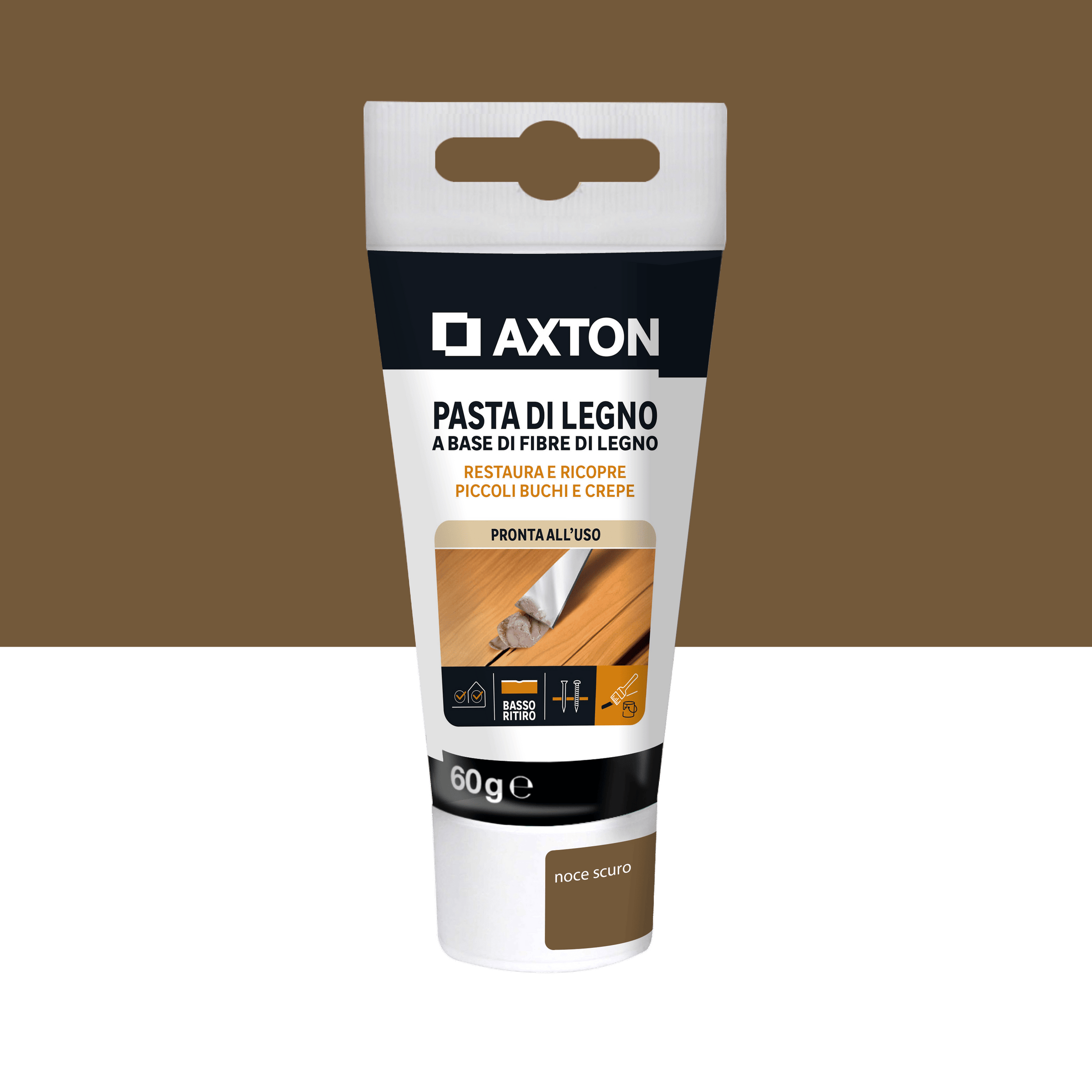 Axton wood filler paste, dark walnut, 60g