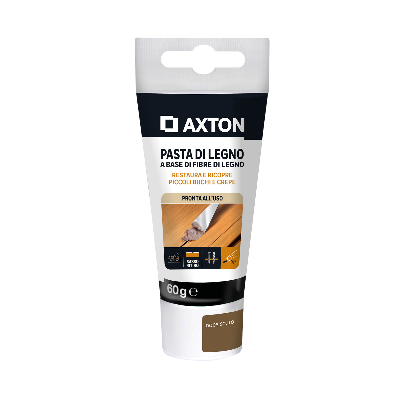 Axton wood filler paste, dark walnut, 60g