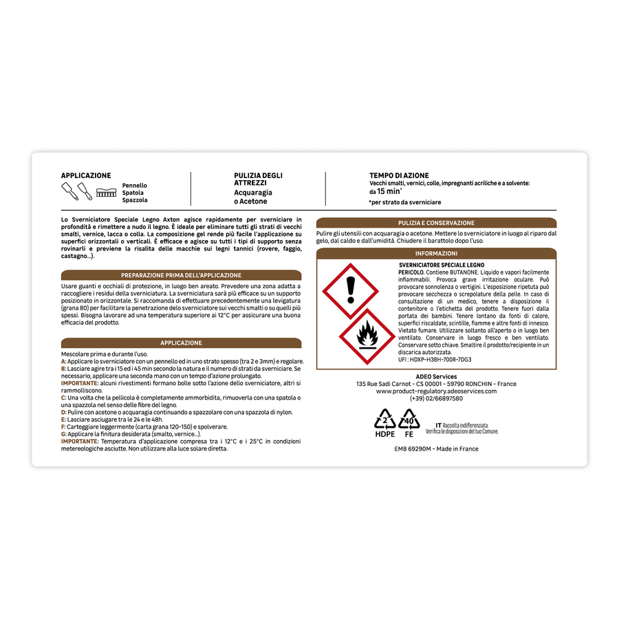 Solvent-based wood stripper axton 250ml