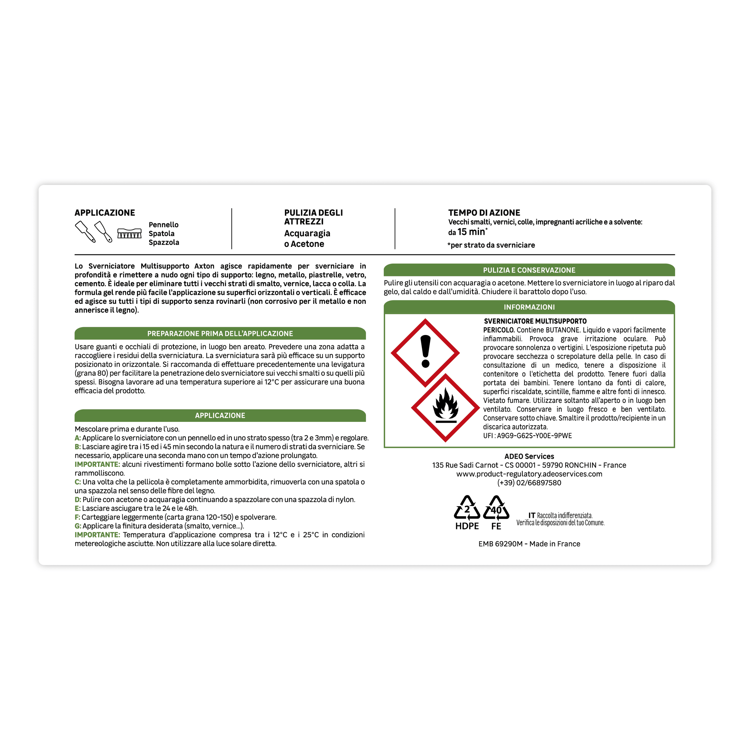 Multi-support solvent stripper axton 250ml