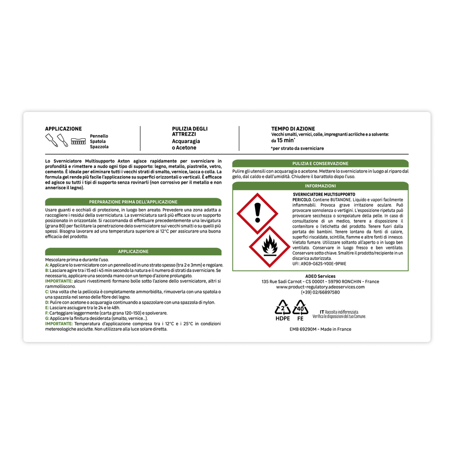 Multi-support solvent stripper axton 250ml