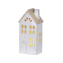 LITTLE PORCELAIN HOUSE WITH LED H 20.5 CM