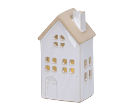 LITTLE PORCELAIN HOUSE WITH LED H 15.5 CM