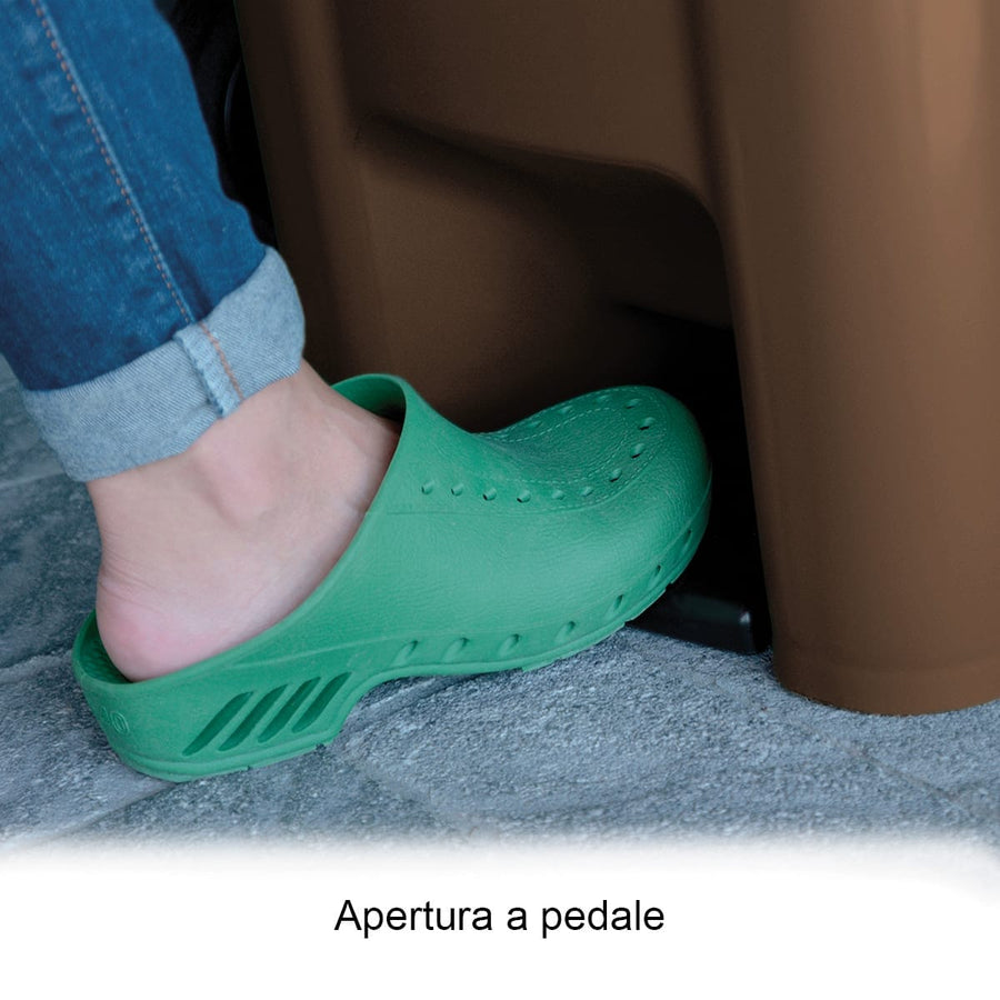 Bricocenter BIDONE CARRELLATO 120LT CON PEDALE MARRONE TERRA