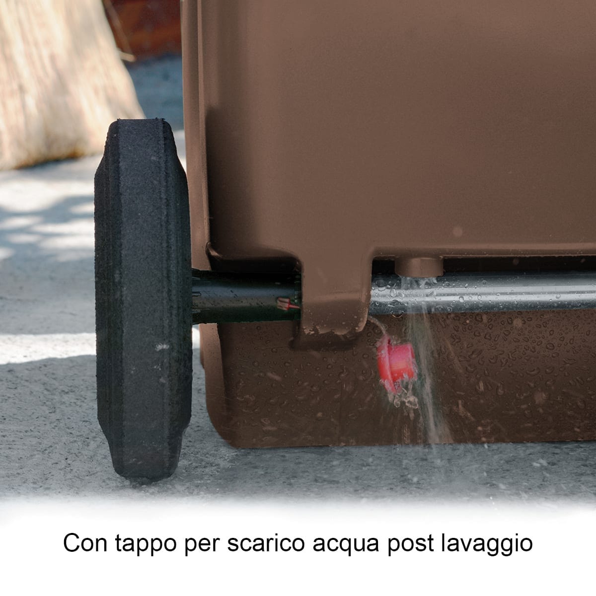 Bricocenter BIDONE CARRELLATO 120LT CON PEDALE MARRONE TERRA