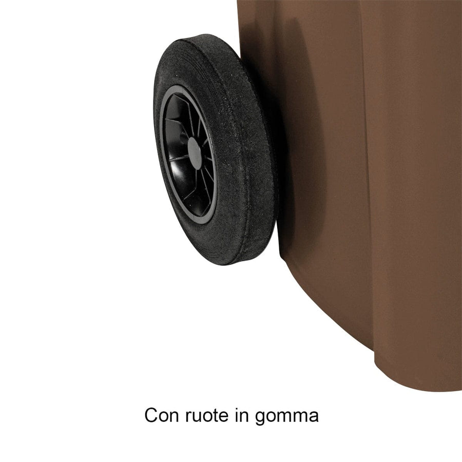 Bricocenter BIDONE CARRELLATO 120LT CON PEDALE MARRONE TERRA