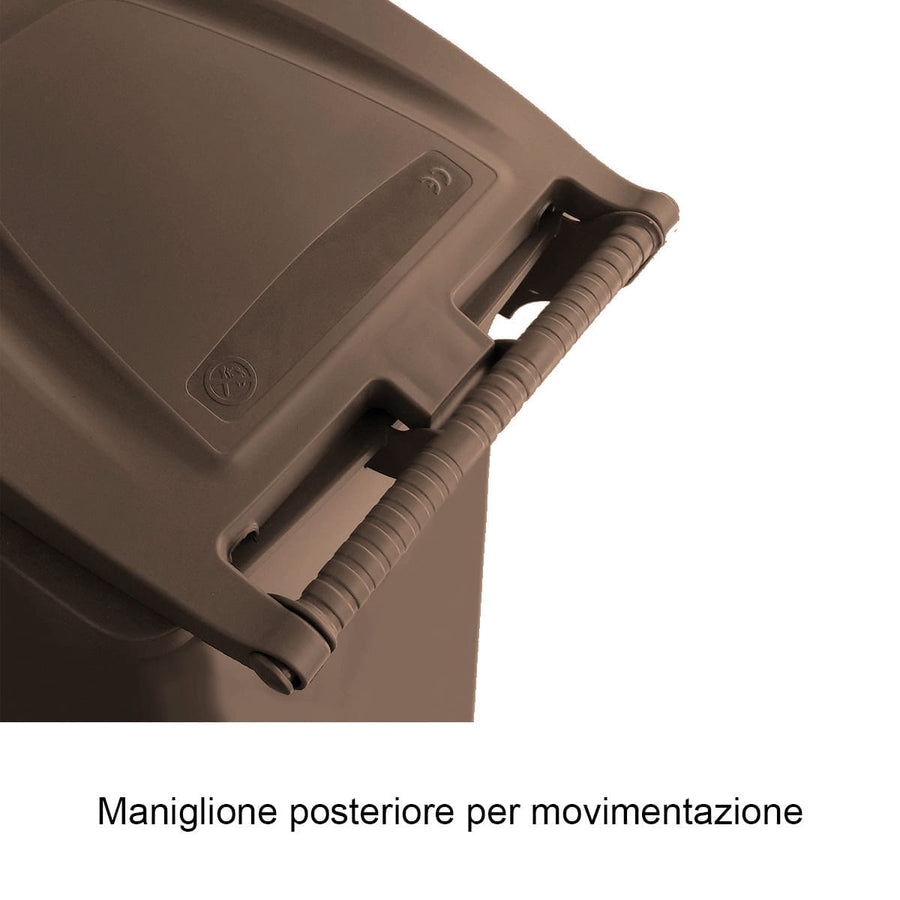 Bricocenter BIDONE CARRELLATO 120LT CON PEDALE MARRONE TERRA