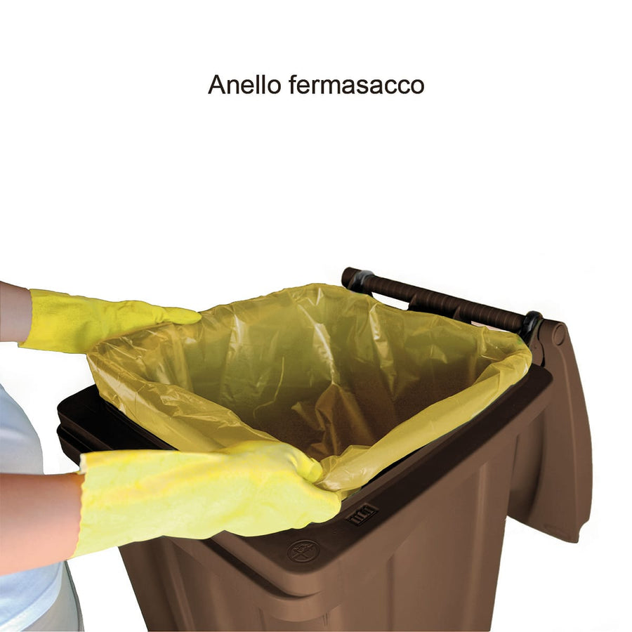 Bricocenter BIDONE CARRELLATO 120LT CON PEDALE MARRONE TERRA