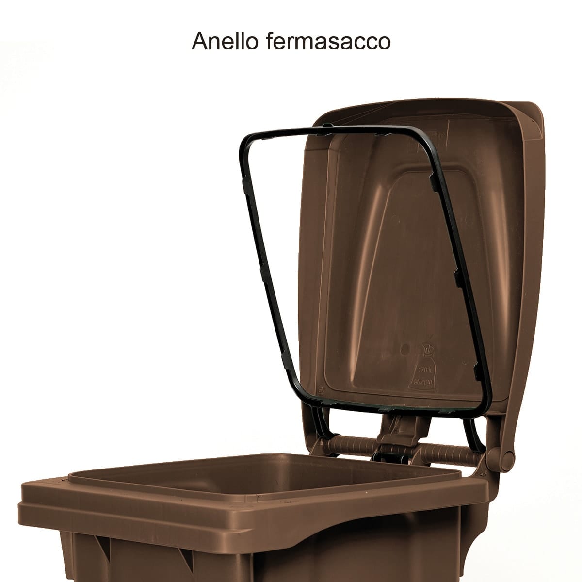 Bricocenter BIDONE CARRELLATO 120LT CON PEDALE MARRONE TERRA