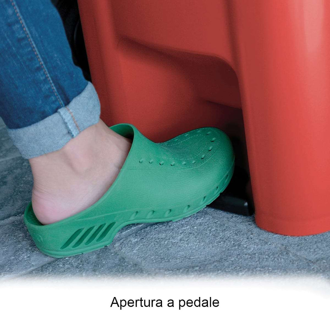 120LT WHEELED BIN WITH SIGNAL RED PEDAL - best price from Maltashopper.com BR410007617