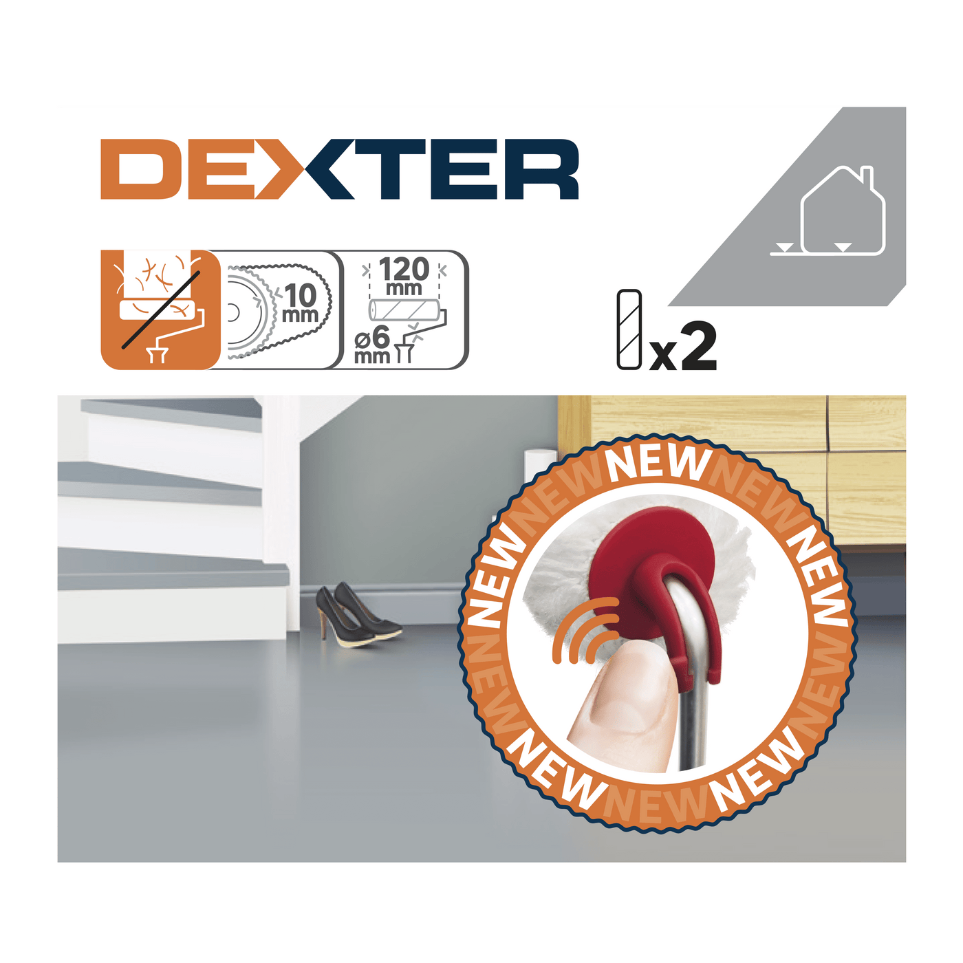2 Dexter Easy Clip 12cm floor pads