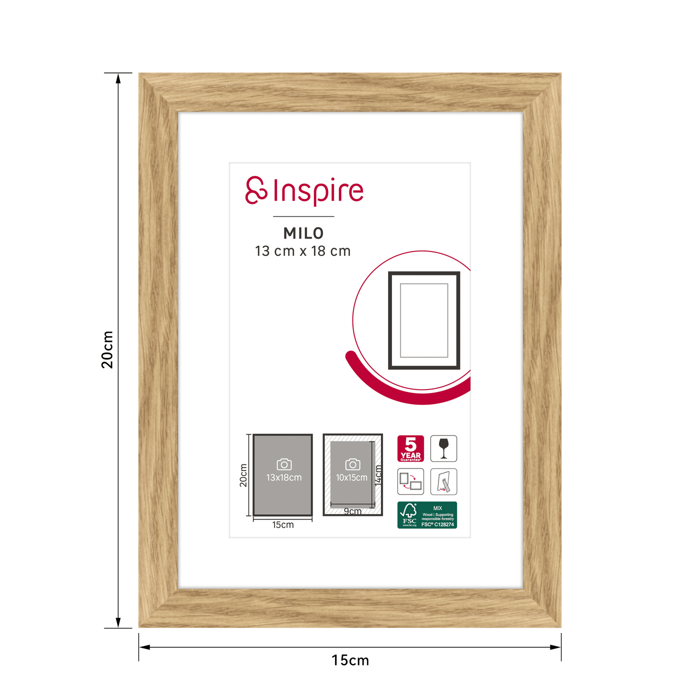 MILO FRAME 13X18 CM BEECH WOOD