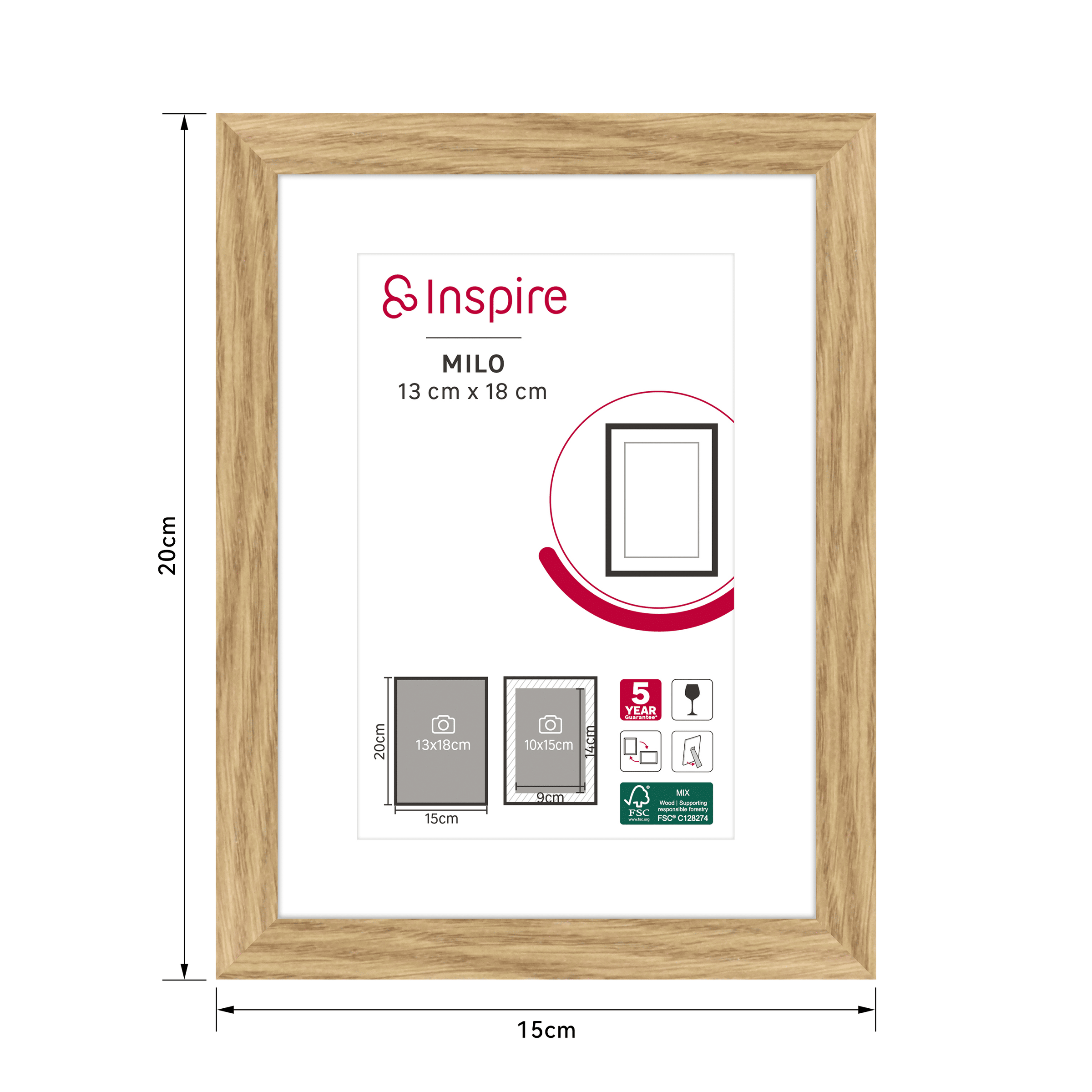 MILO FRAME 13X18 CM BEECH WOOD