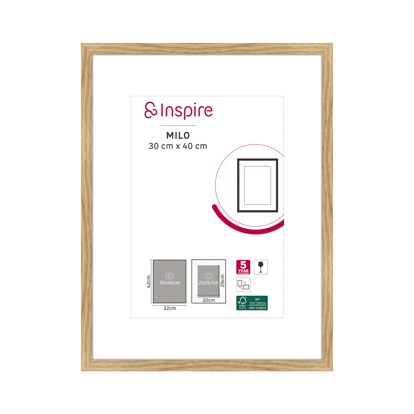 MILO FRAME 30X40 CM BEECH WOOD