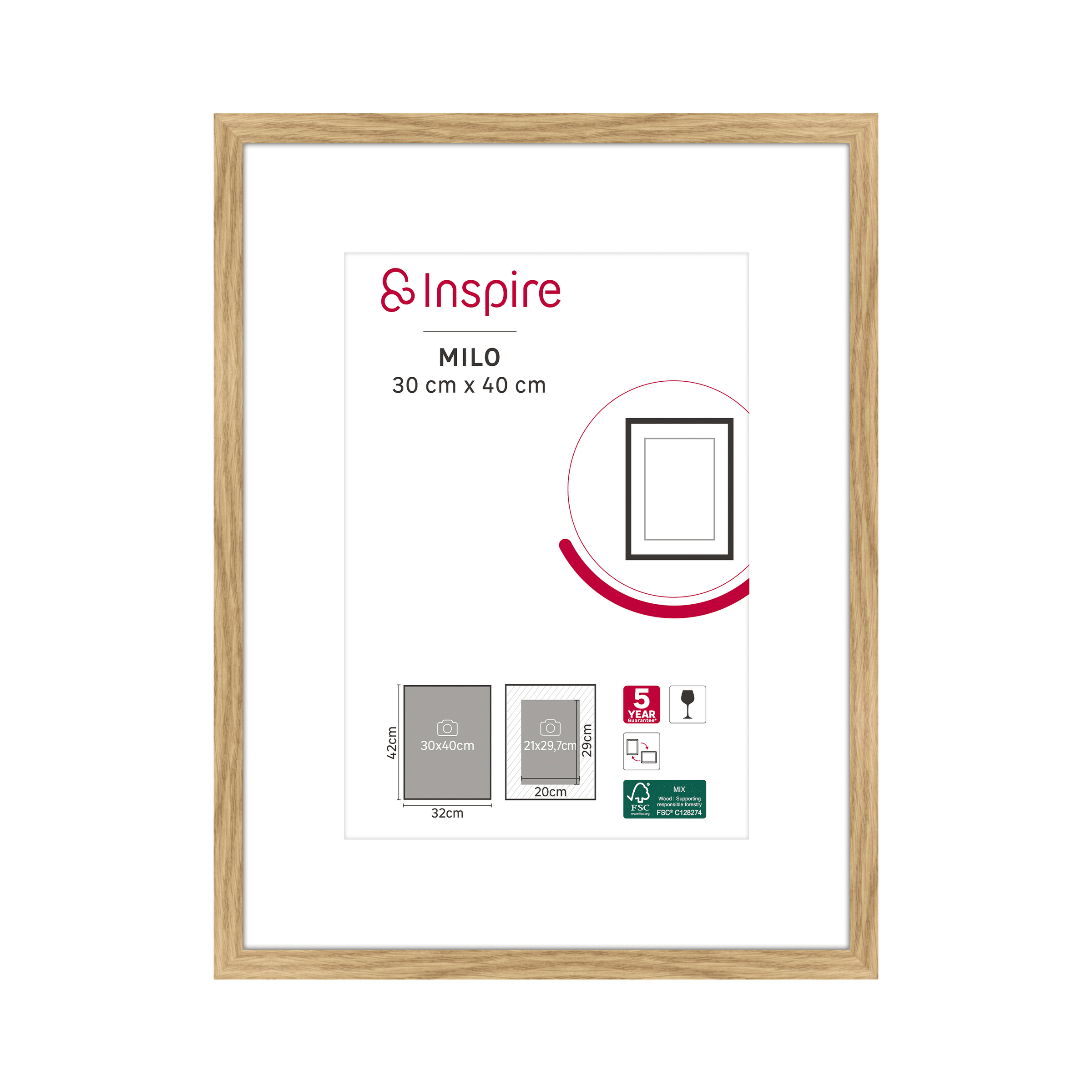 MILO FRAME 30X40 CM BEECH WOOD