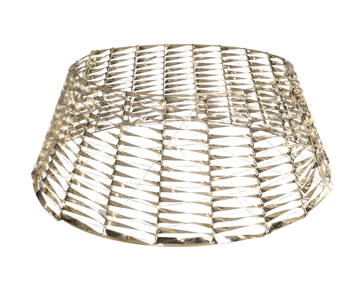 Tree base cover with micro LEDs, d 58 x h 28 cm, gold/warm white