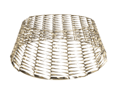 Tree base cover with micro LEDs, d 58 x h 28 cm, gold/warm white