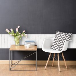 STICKER SOFT TILES M WHITE WOOD 30X30 CM