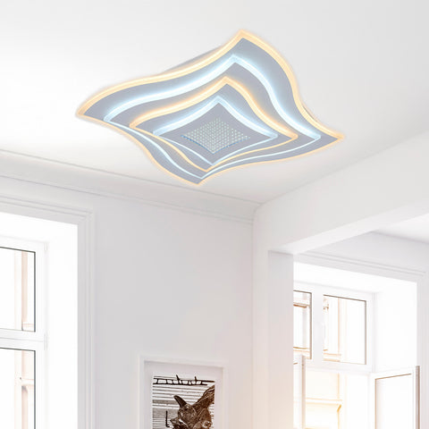 Plafoniera masha bianco 40x40cm led 30w cct con telecomando