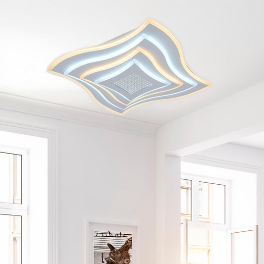Masha white ceiling light, 40x40cm, 30W LED, CCT, with remote control