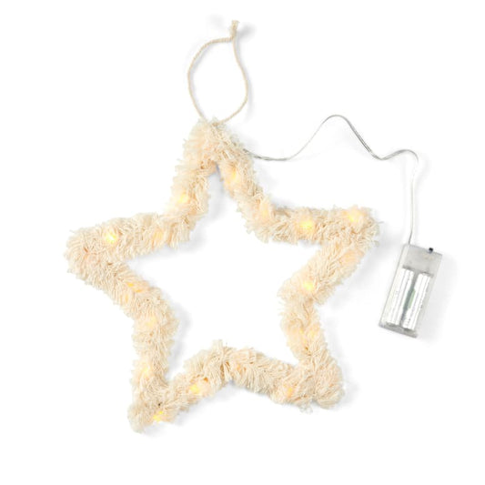 FLUFFY HANGING DECO STAR LED