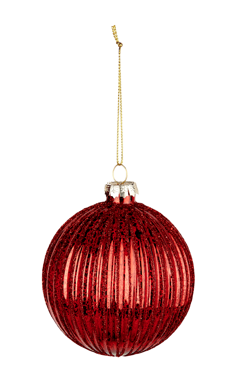 HOLLY Red Christmas bauble, Ø 8 cm