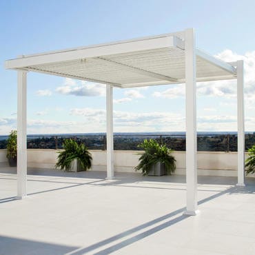 Bricocenter BRICOCENTER Persea Nazerial pergola in white aluminum 3.2x3.6 m