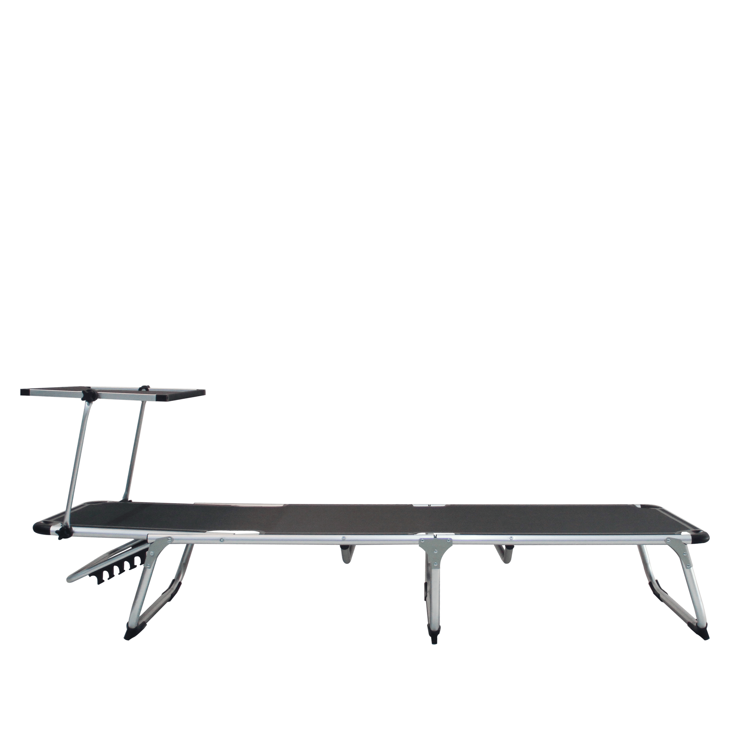 Bricocenter AZUR Folding sunbed with anthracite textile aluminum canopy