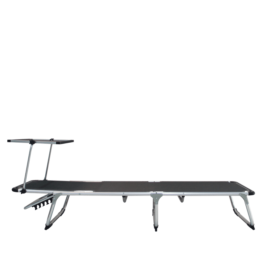 Bricocenter AZUR Folding sunbed with anthracite textile aluminum canopy