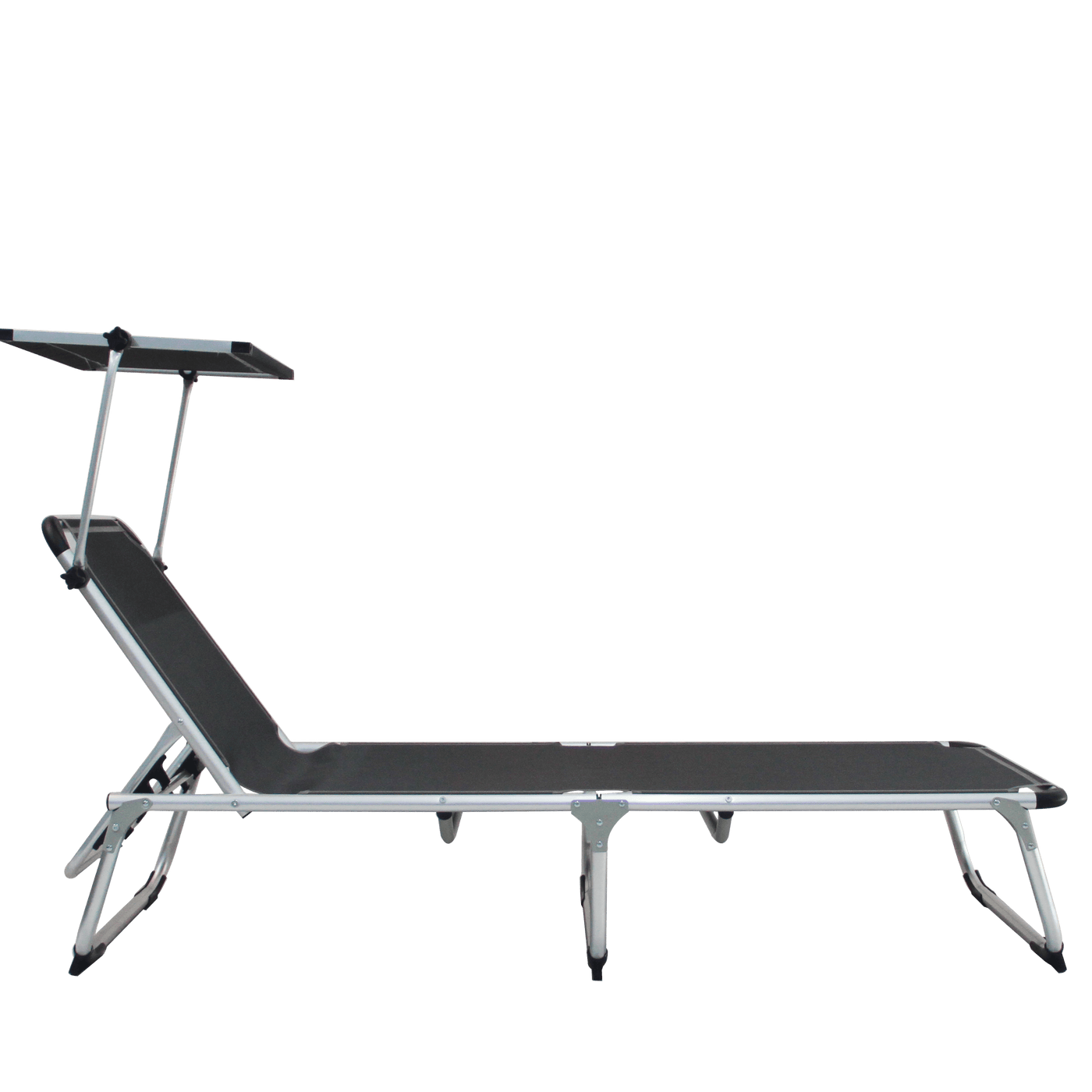 Bricocenter AZUR Folding sunbed with anthracite textile aluminum canopy