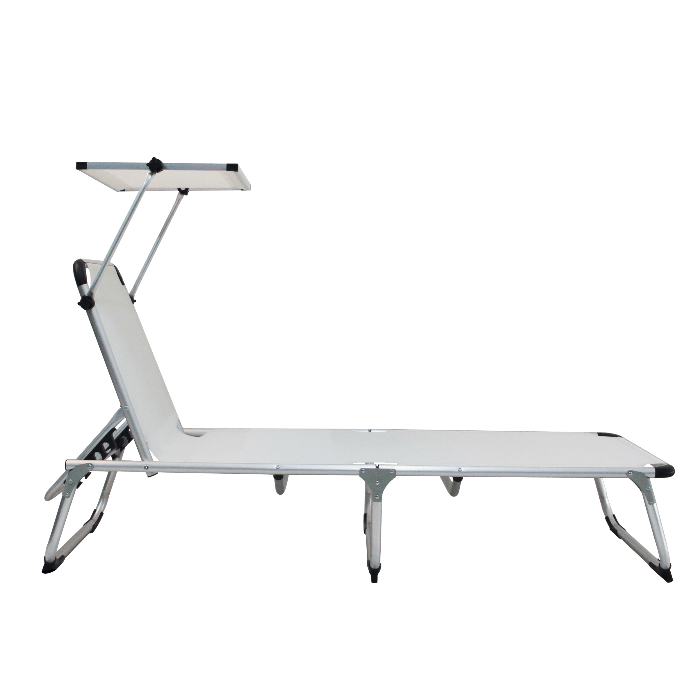 Bricocenter AZUR Folding sunbed with white textile aluminum canopy