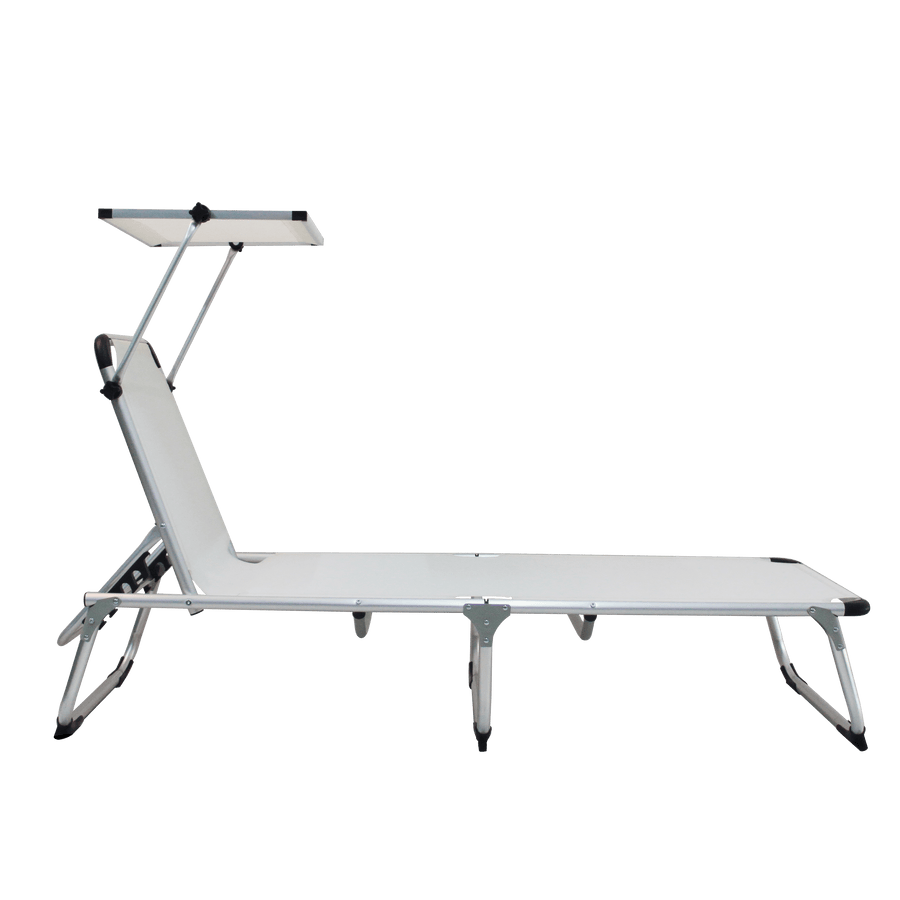Bricocenter AZUR Folding sunbed with white textile aluminum canopy