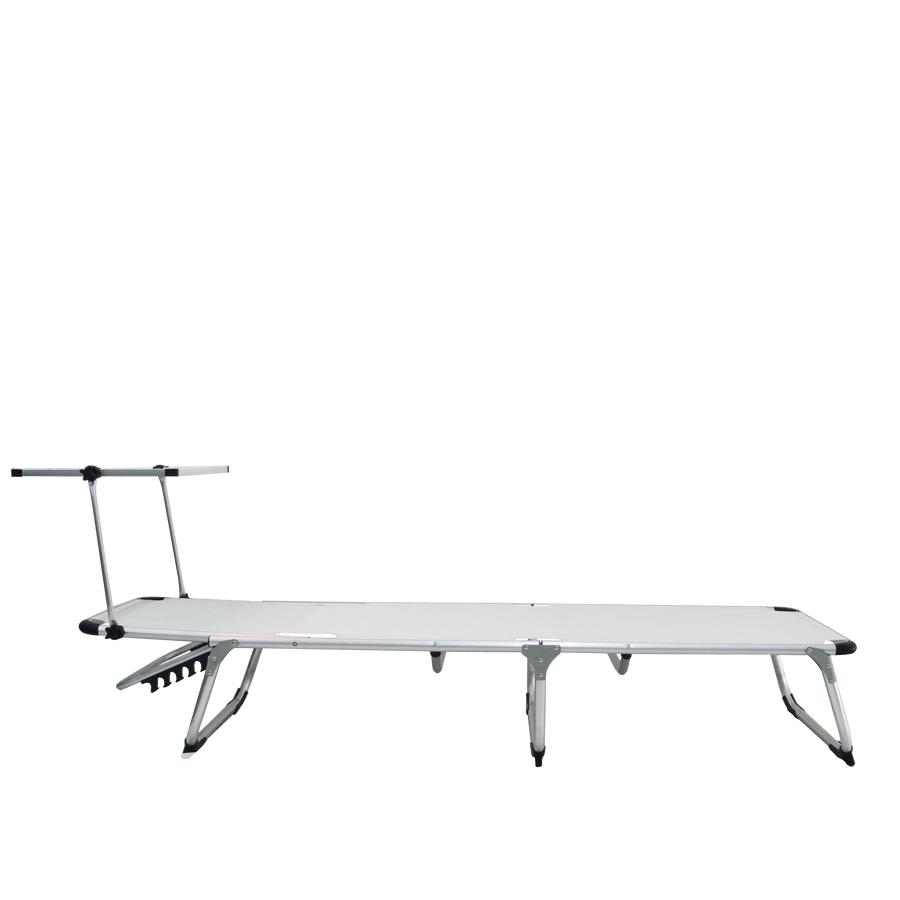 Bricocenter AZUR Folding sunbed with white textile aluminum canopy