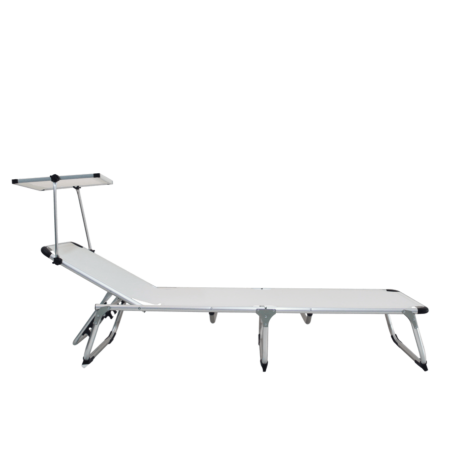 Bricocenter AZUR Folding sunbed with white textile aluminum canopy