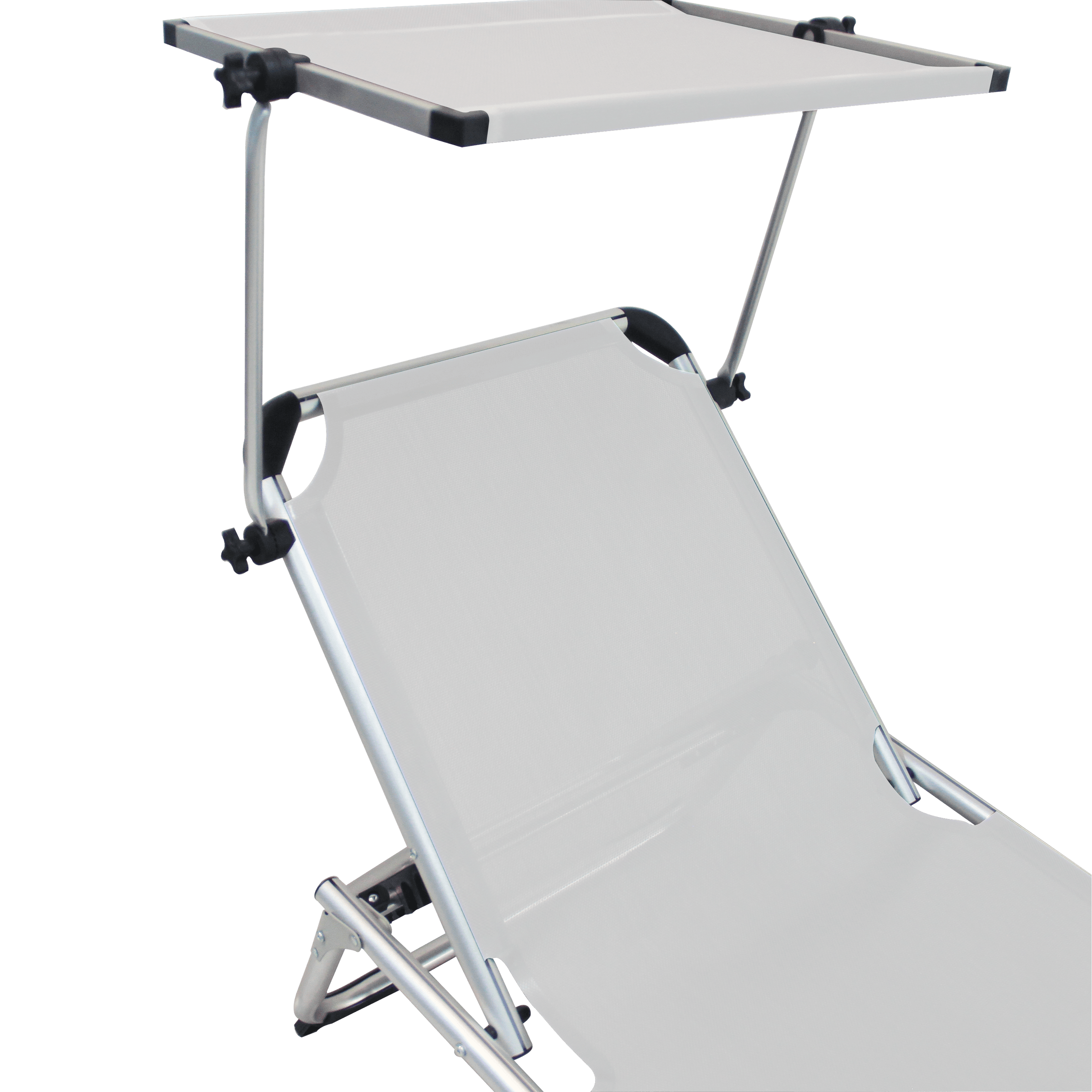 Bricocenter AZUR Folding sunbed with white textile aluminum canopy
