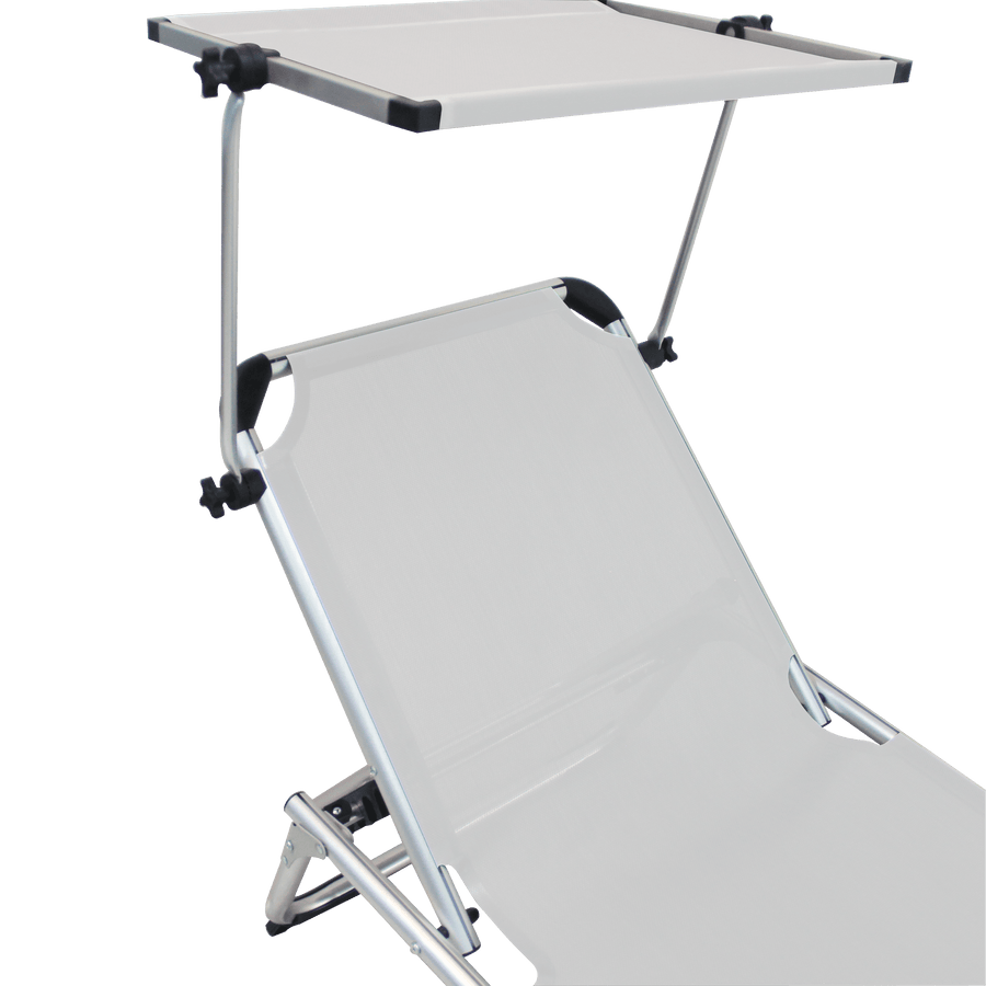 Bricocenter AZUR Folding sunbed with white textile aluminum canopy