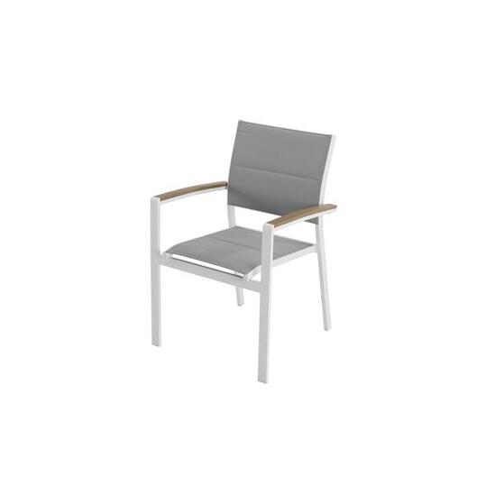 SAN DIEGO Chair with armrests aluminum, textilene, white