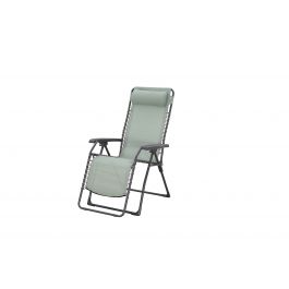 MULTIPLE RELAXATION ARMCHAIR in textilene, steel with green padded cushion