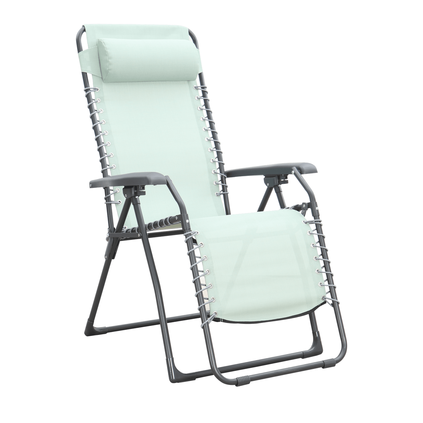 Bricocenter MULTIPLE RELAXATION ARMCHAIR in textilene, steel with green padded cushion