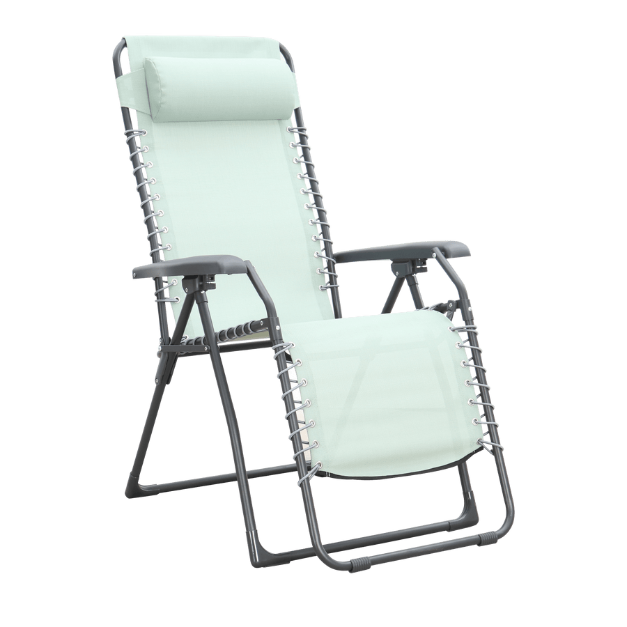 Bricocenter MULTIPLE RELAXATION ARMCHAIR in textilene, steel with green padded cushion
