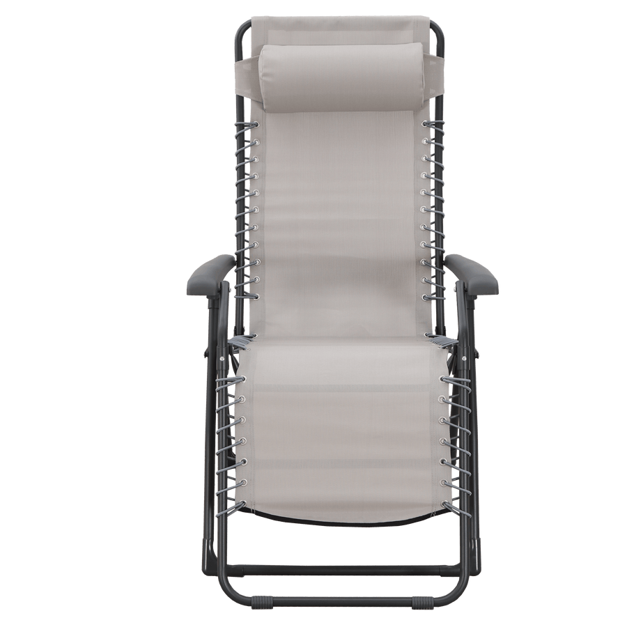 Bricocenter Multiple relaxation armchair in textilene, steel with tortora, padded, cushion