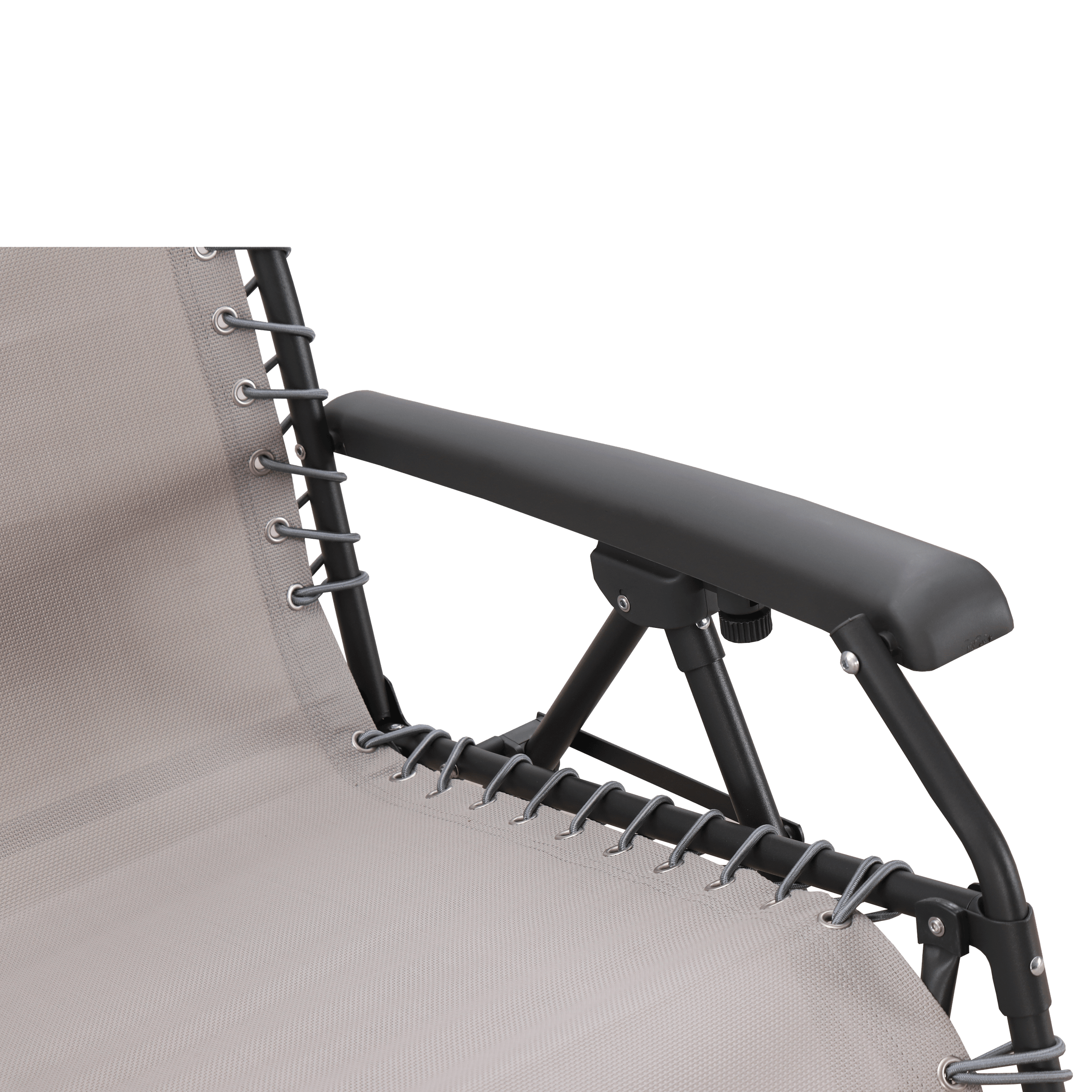Bricocenter Multiple relaxation armchair in textilene, steel with tortora, padded, cushion