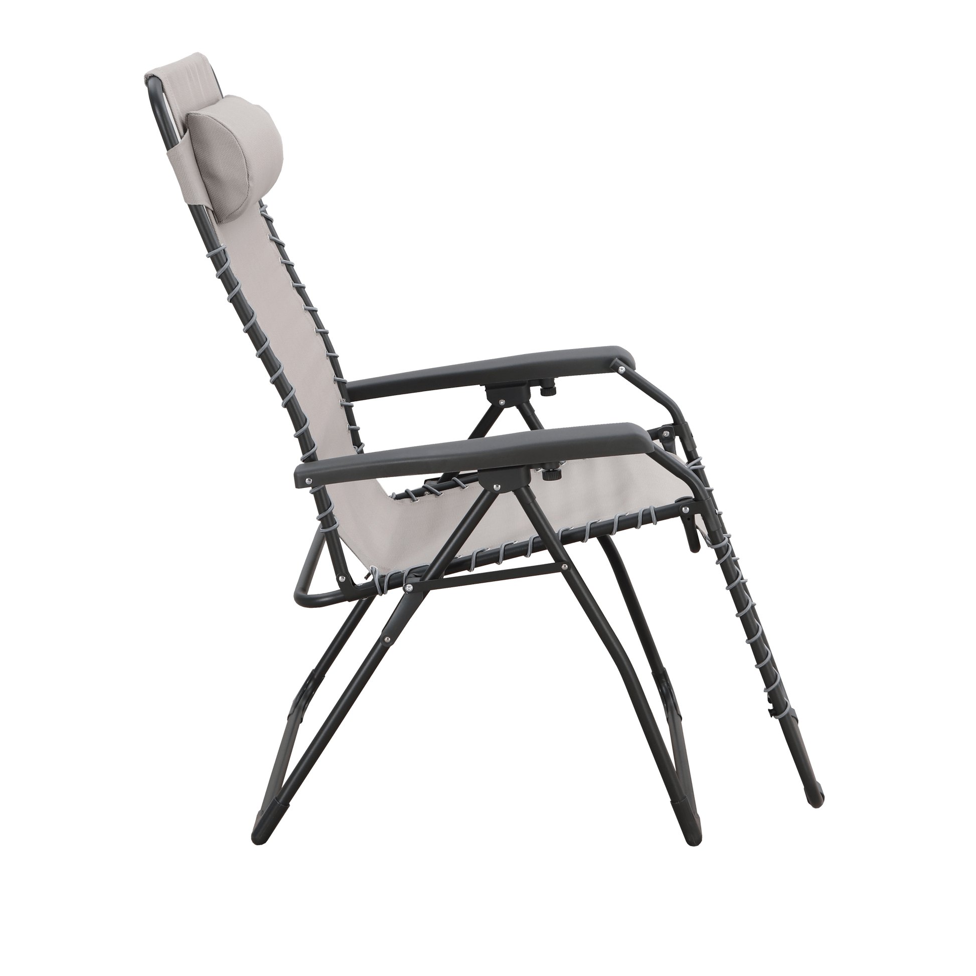 Bricocenter Multiple relaxation armchair in textilene, steel with tortora, padded, cushion