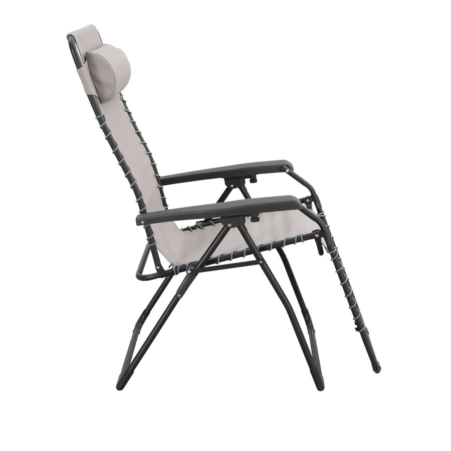 Bricocenter Multiple relaxation armchair in textilene, steel with tortora, padded, cushion