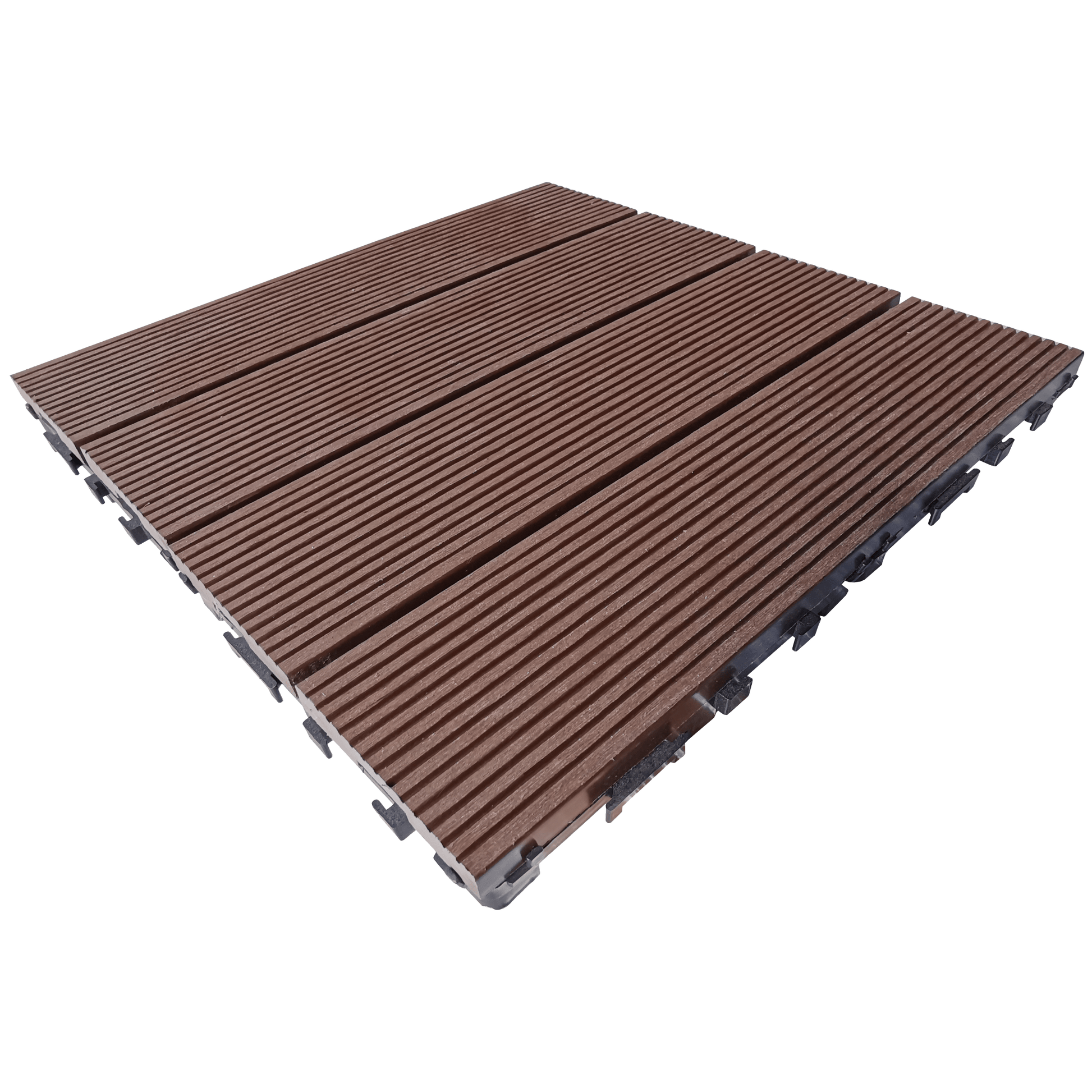 Bricocenter NATERIAL INTERLOCKING COMPOSITE TILE 30X30CM CHOCOLATE