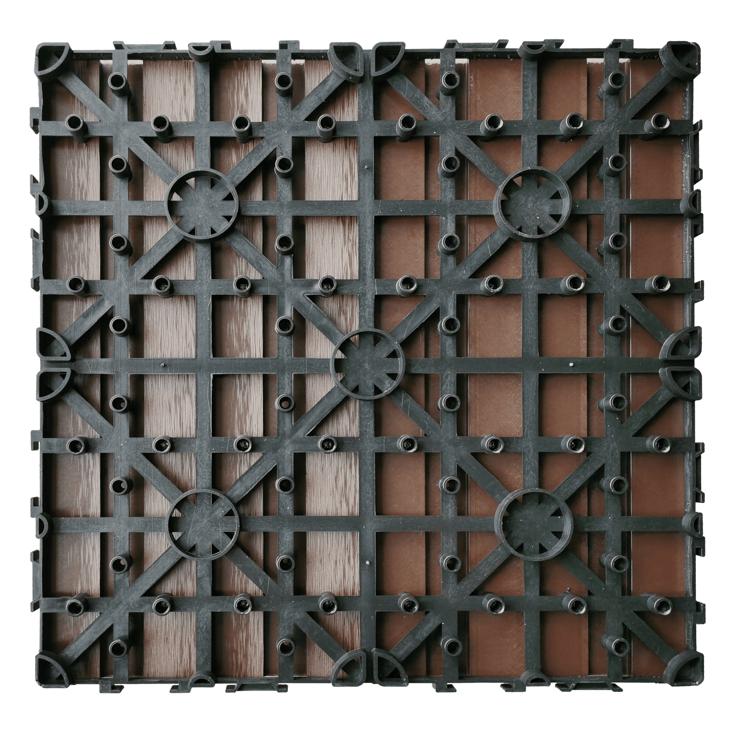 Bricocenter NATERIAL INTERLOCKING COMPOSITE TILE 30X30CM CHOCOLATE