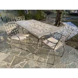 MAURO Table mosaic and iron 160X90cm