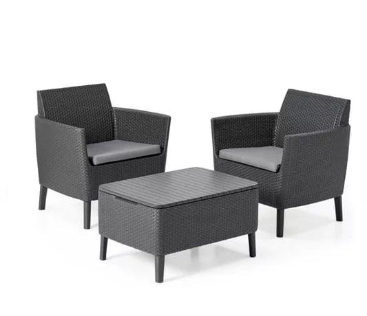 COFFEE SET SALEMO ANTHRACITE WITH GRAPHITE CUSHIONS